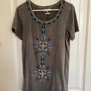 Miss Me Vintage beaded mini t shirt dress